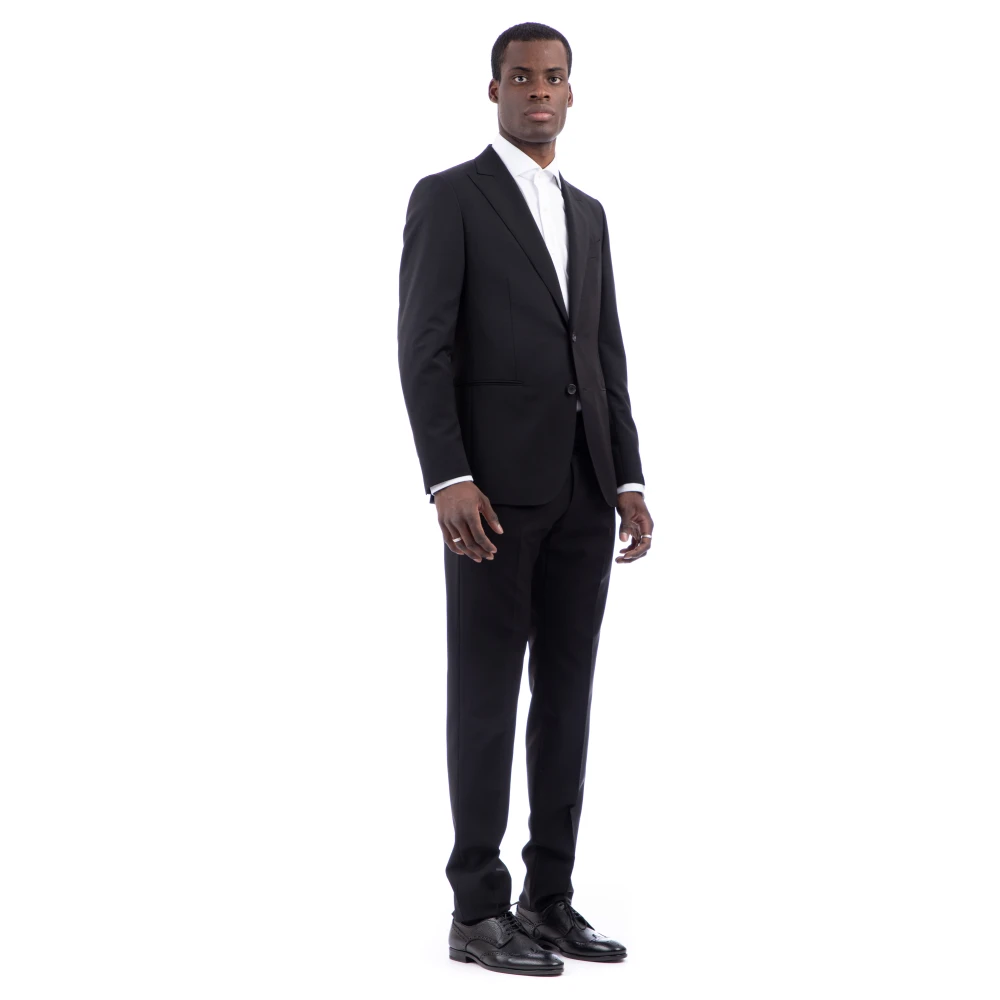 Caruso Zwarte Miura Drop 8R Tailored Jurk Black Heren