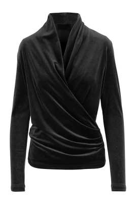 Stretch Velvet Cross-over Sweater