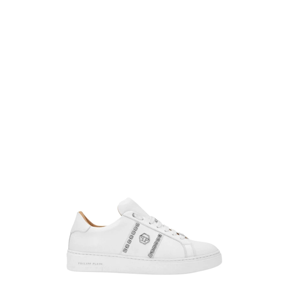 Philipp Plein Women's White Leather Lo-Top Sneakers Studs