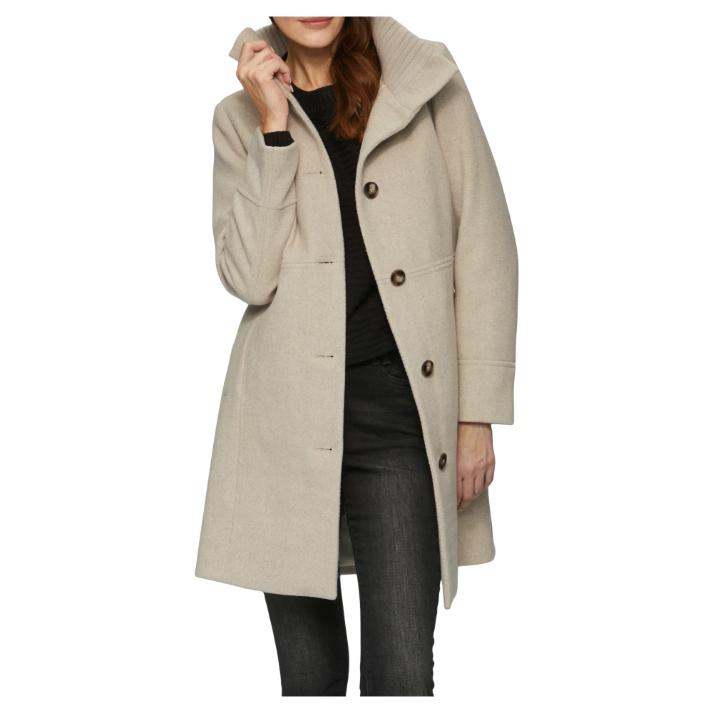 s.Oliver Twill jas met gebreide kraag Beige Dames