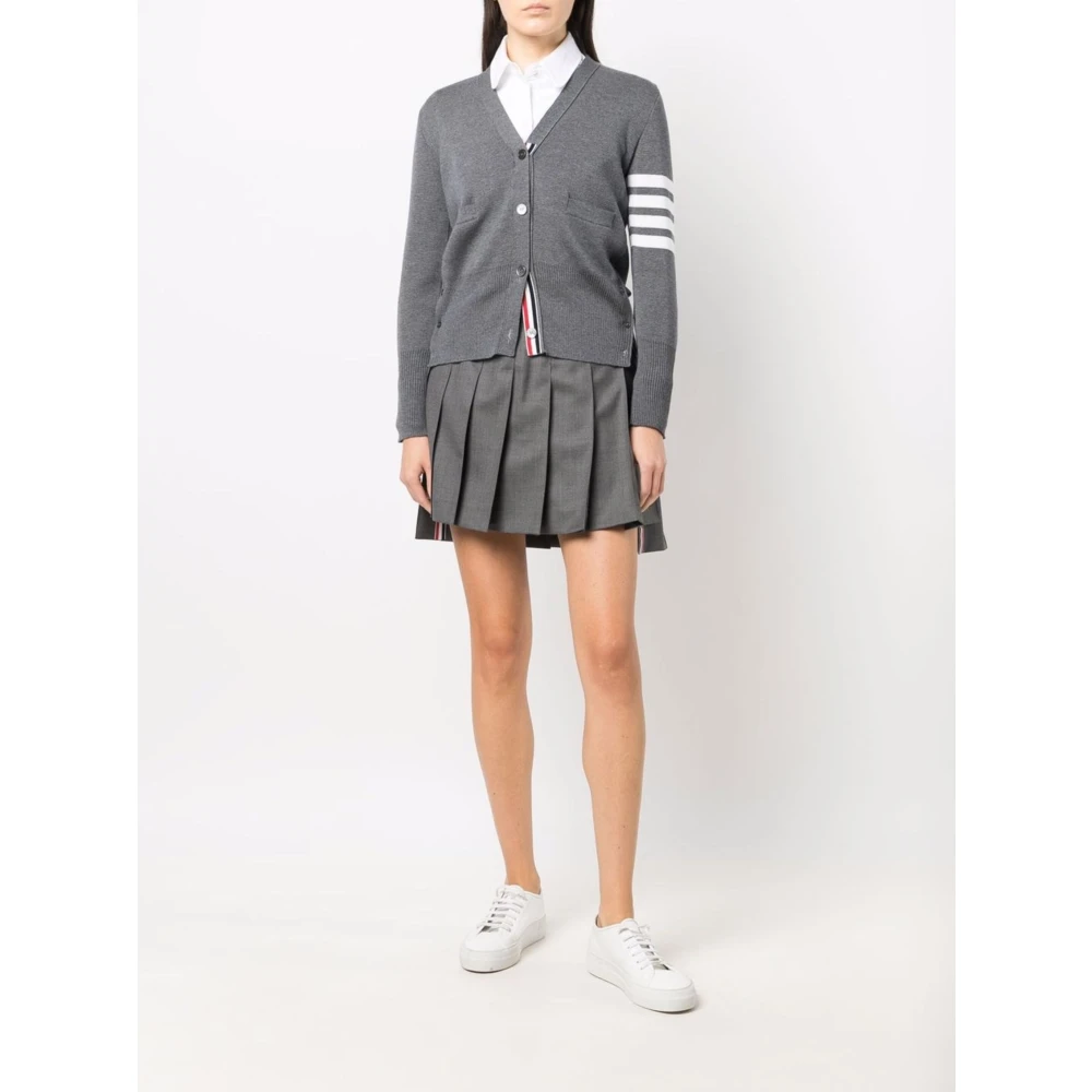 Thom Browne Geplooide hoge taille achterzoom rok Gray Dames