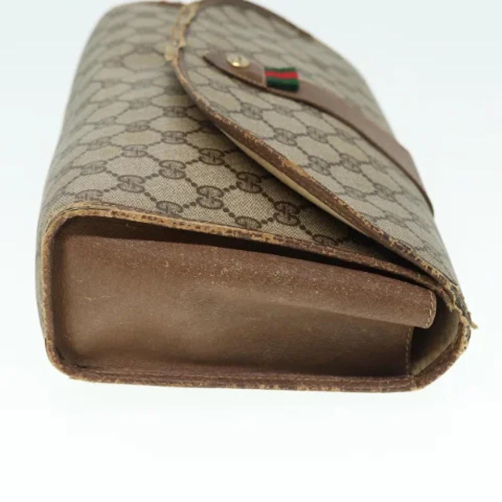 Gucci Vintage Pre-owned Leather clutches Beige Dames