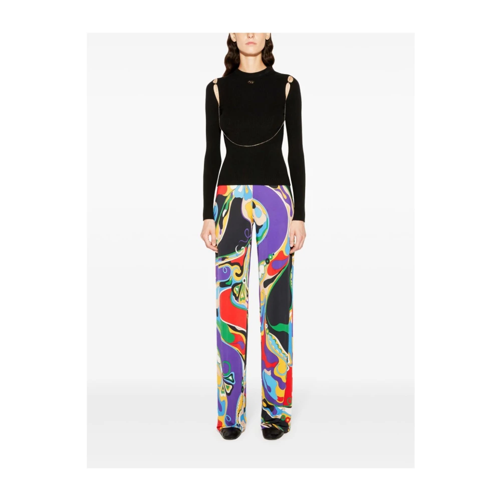 EMILIO PUCCI Grafische Print Paarse Broek Multicolor Dames