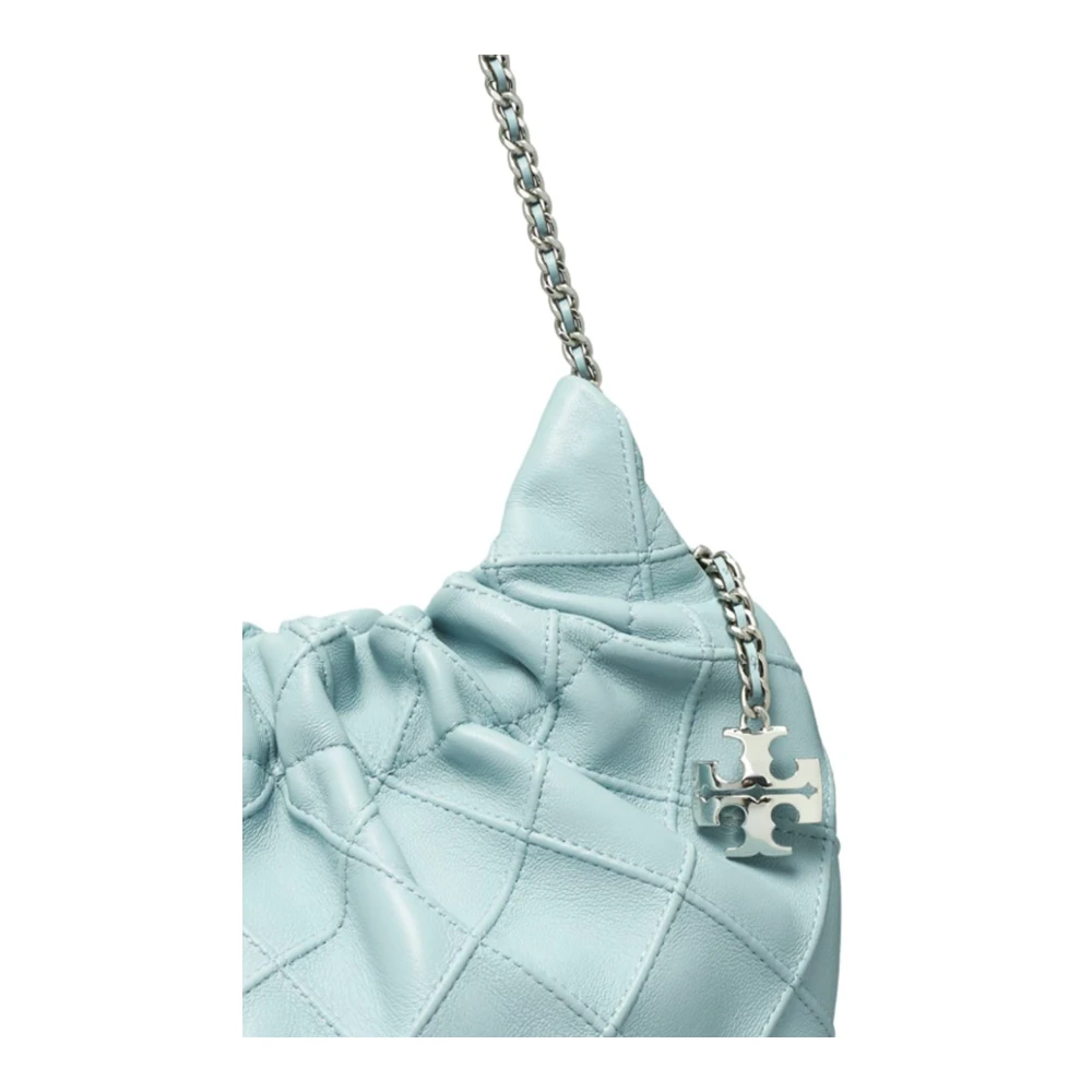 TORY BURCH Heldere Blauwe Nappa Leren Schoudertas Blue Dames