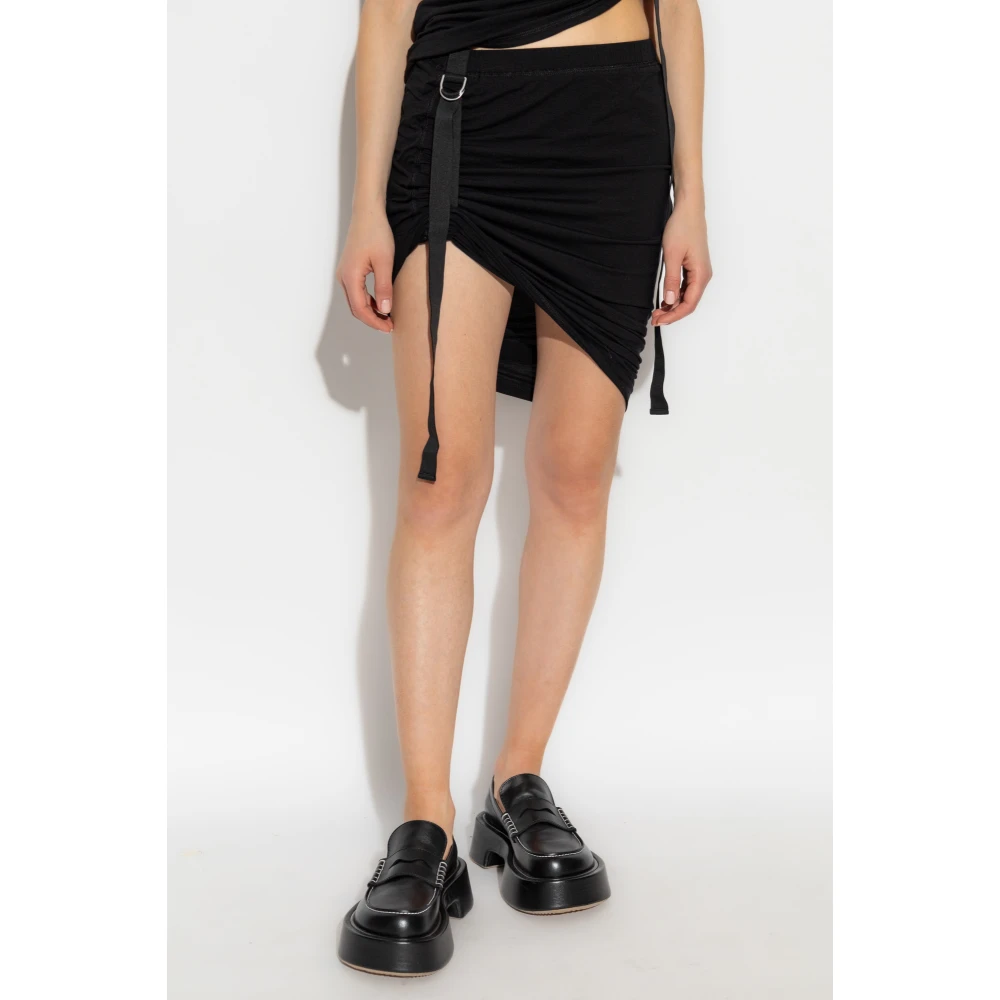 Helmut Lang Rok met zijdelingse draperie Black Dames