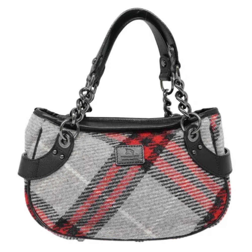 Burberry Vintage Pre-owned Wool handbags Gray Dames