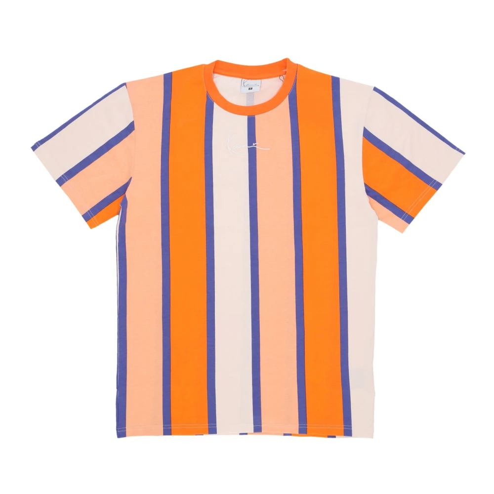 Karl Kani Handtekening Streep Tee Oranje Multicolor Heren