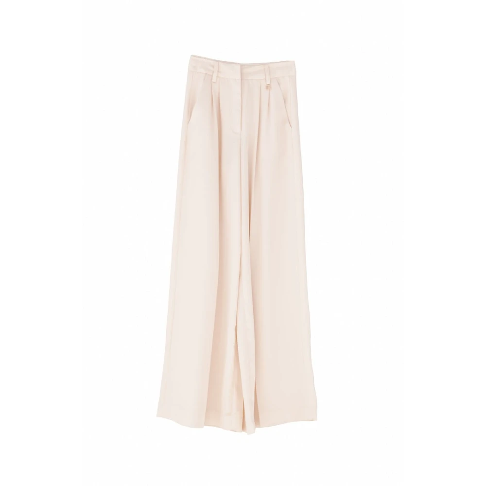 Fracomina Vrouw Beige Broeken Dames, M, Polyester, Wijde Broek