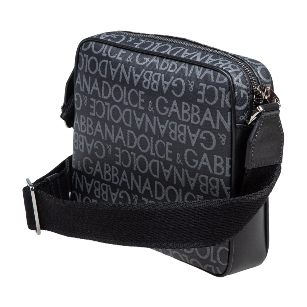 Dolce & Gabbana Zwarte Grijze Schoudertas Aw24 Black Heren