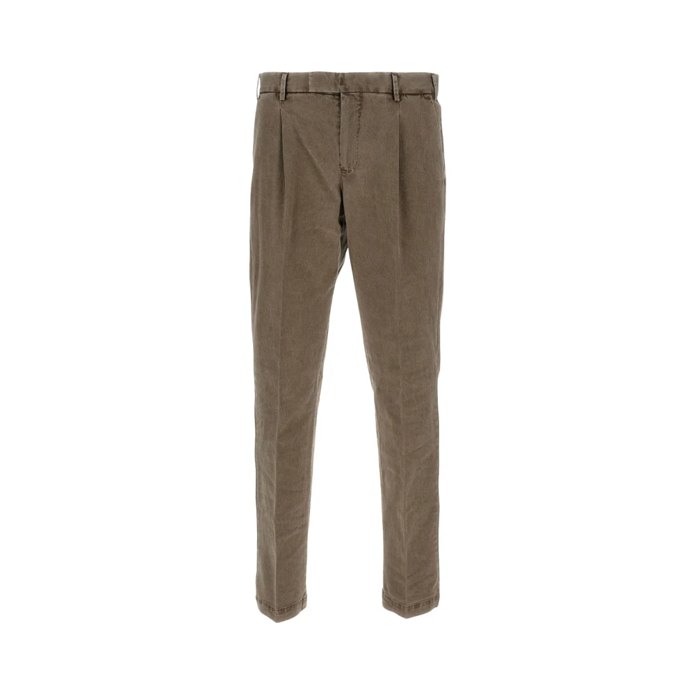 Pt01 Men's Beige Slim Chino Trousers