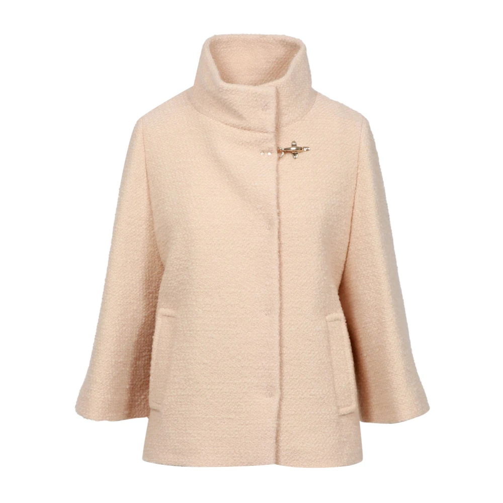 Fay Geometrische Wollen Jas Beige Dames