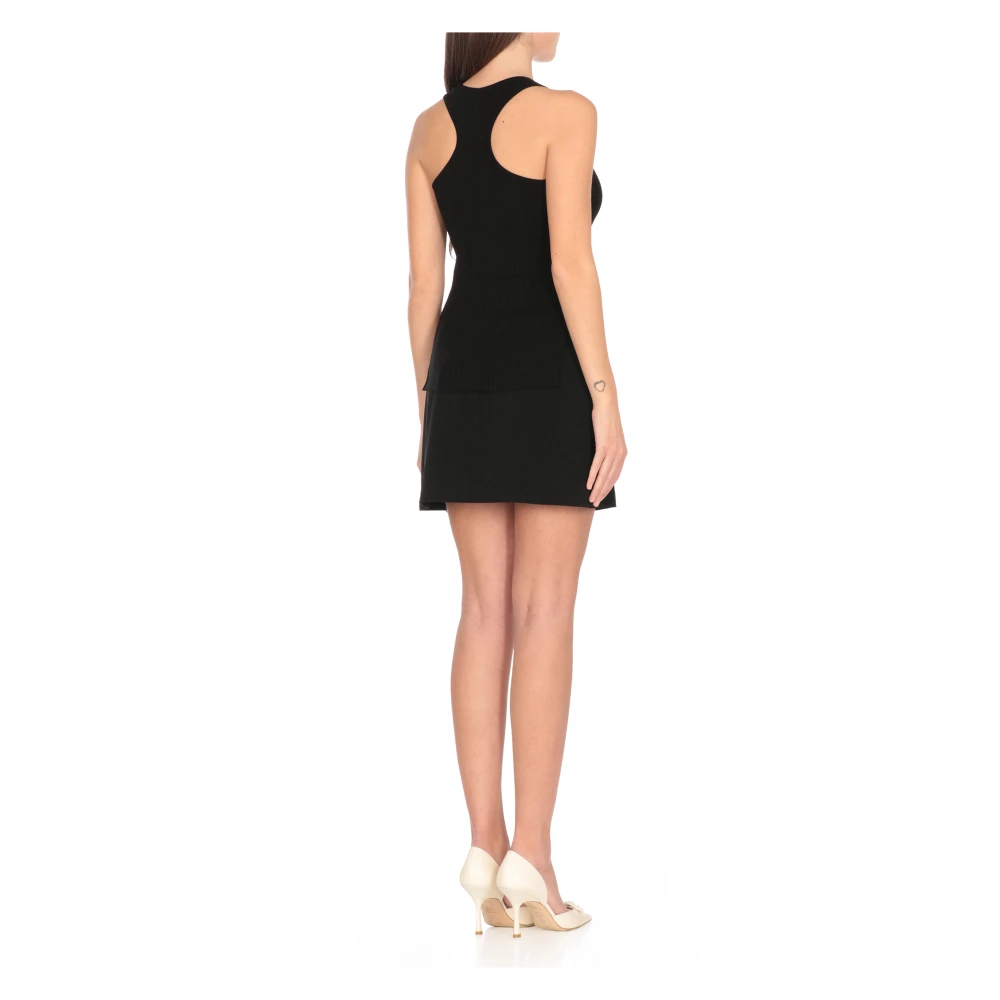 Elisabetta Franchi Zwarte Mouwloze Top met Wijde Hals Black Dames