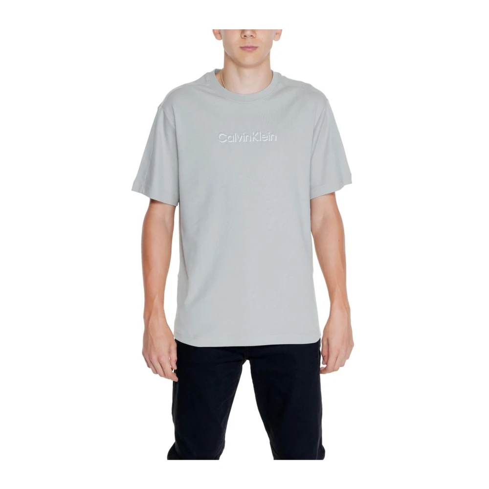 Calvin Klein Grijze Katoenen Crew Neck T-Shirt Gray Heren