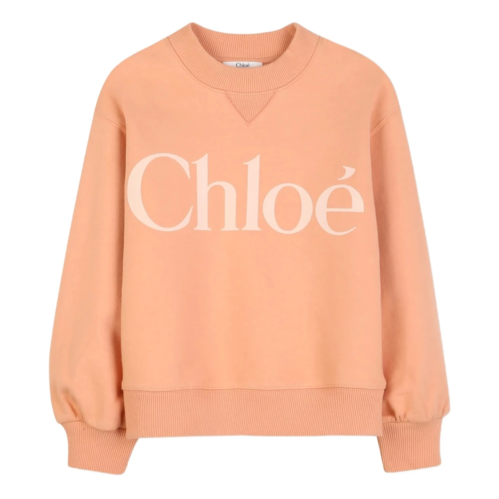 Chloé Girls Orange Logo Print Top - Kids Sweatshirts - 12 Y - Kids