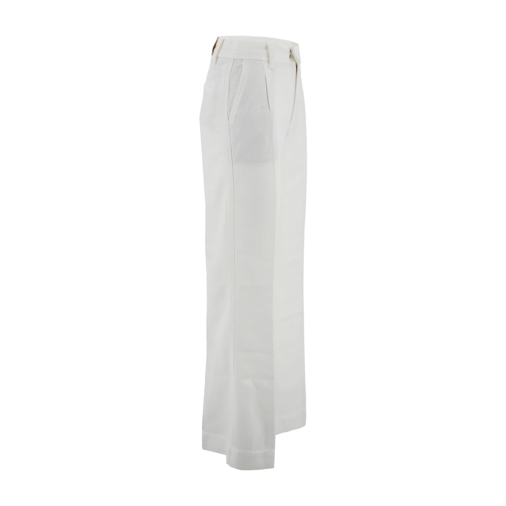7 For All Mankind Wijde Broek Zomerse Stijl White Dames