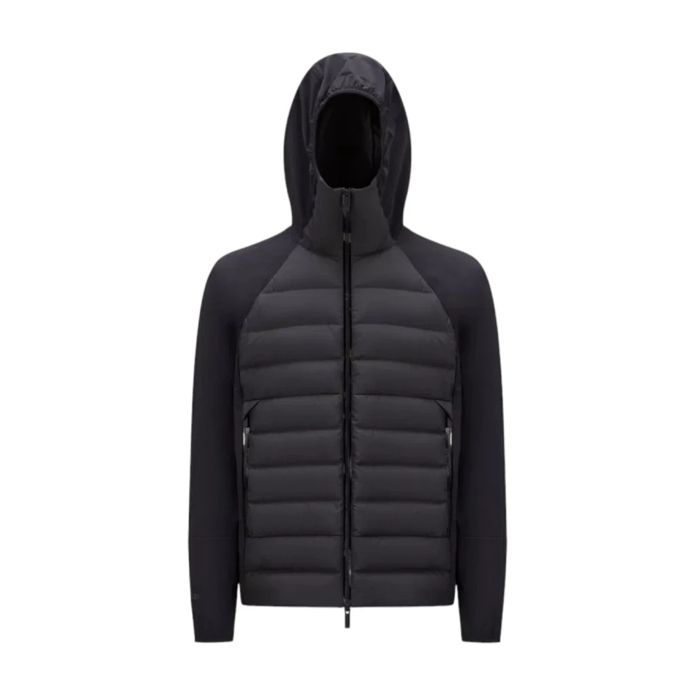 Moncler Dunjacka Micro Ripstop med huva Black, Herr