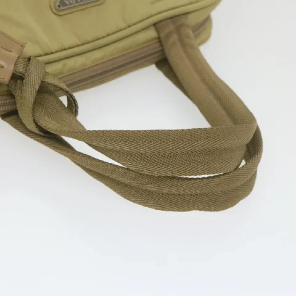 Prada Vintage Pre-owned Nylon handbags Beige Dames