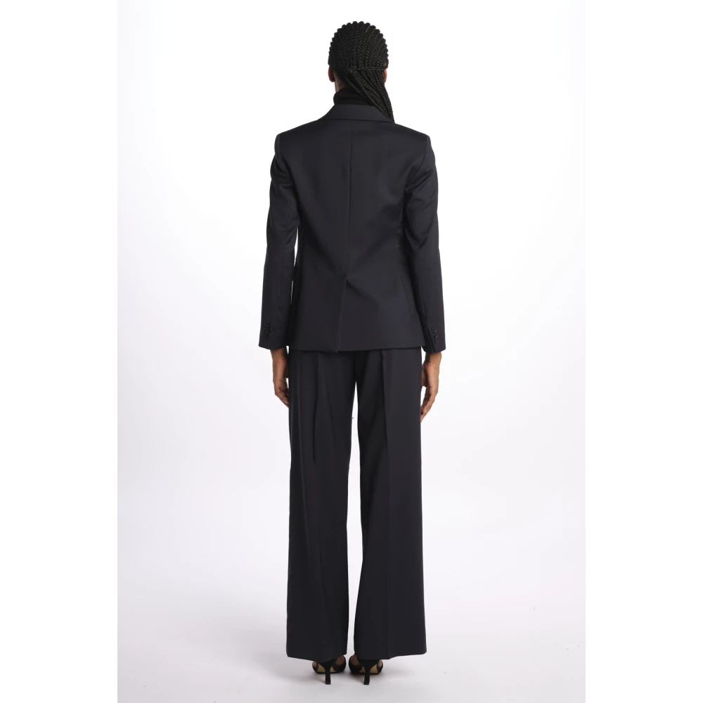 Max Mara Blauwe Lamine Jas Blue Dames