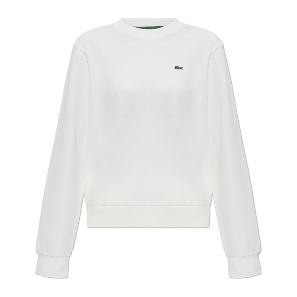 Lacoste Women's White Sweatshirts, Xl, Sweatshirt With Logo