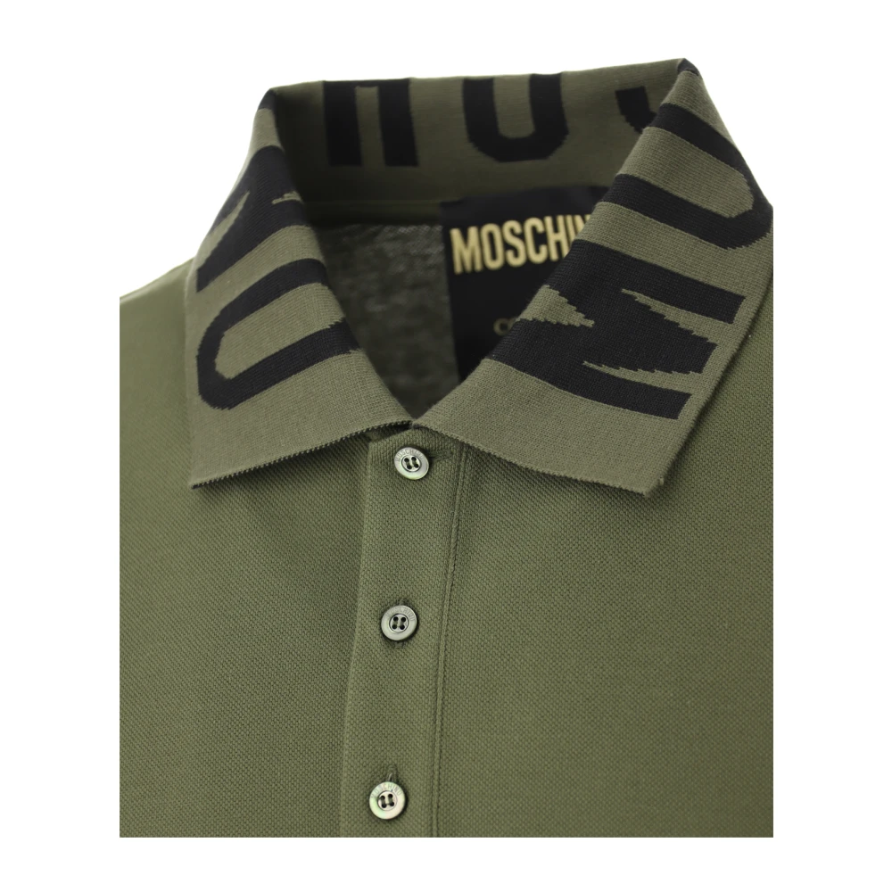 Moschino Groen Logo Geborduurd Poloshirt Green Heren