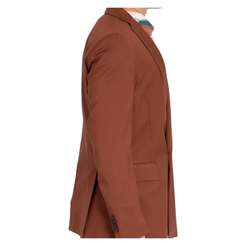 Costumein 1-knoops wollen blazer in 9915 Brown Heren