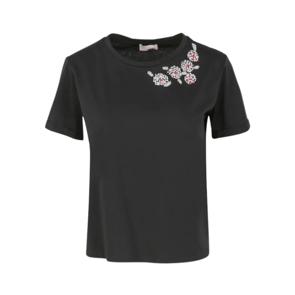 Liu Jo Stijlvolle T-shirt voor mannen en vrouwen Black Dames
