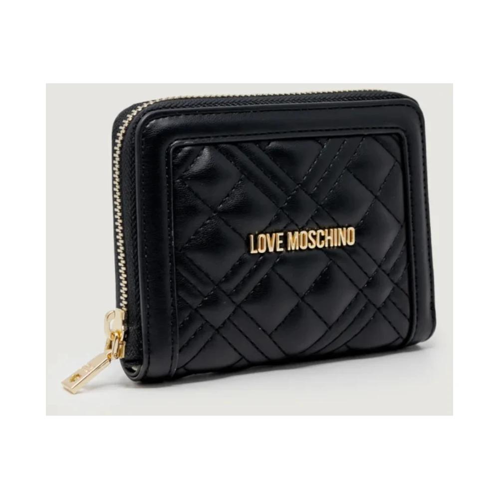 Love Moschino Zwarte Portemonnee met Logo Letters Black Dames