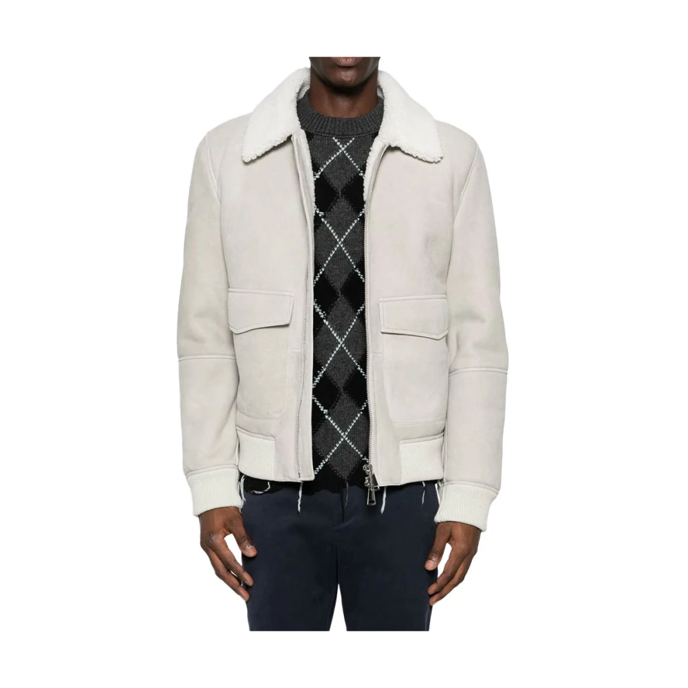 Dondup Shearling jas met shearling kraag Beige Heren