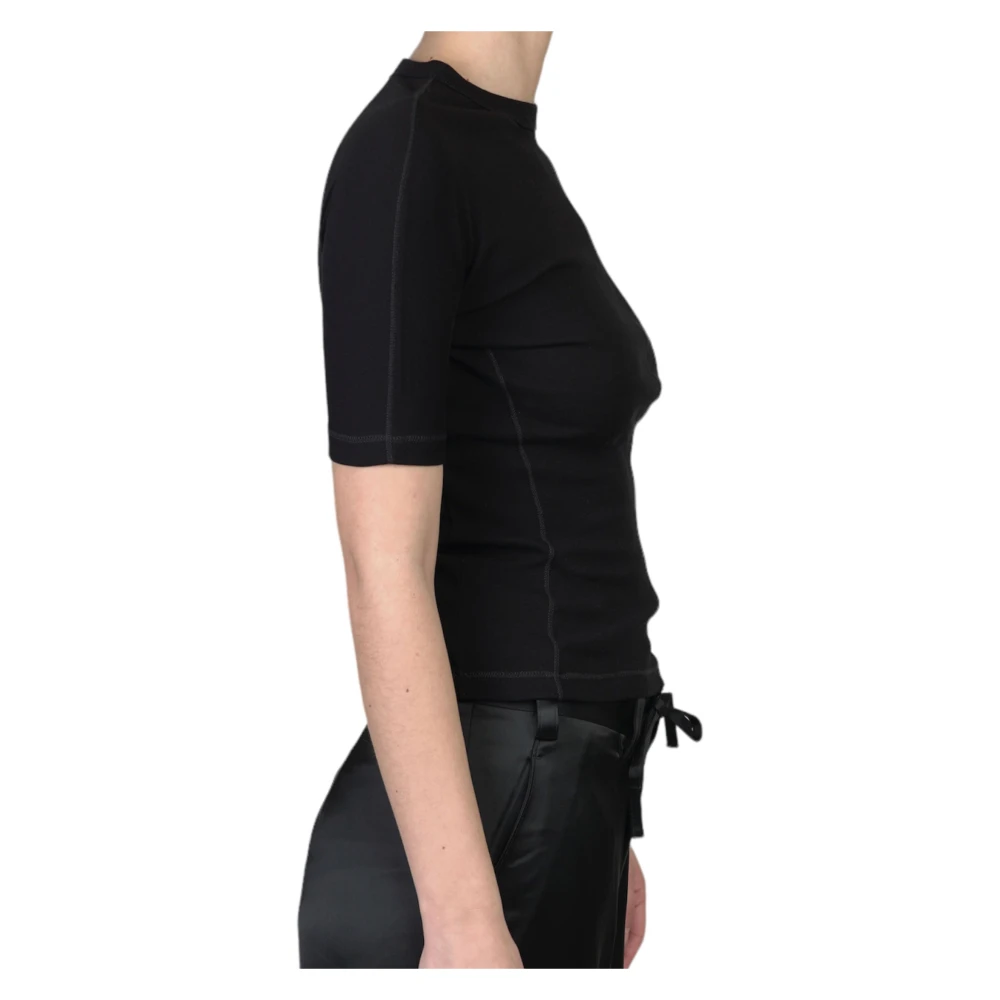 Y-3 Zwarte Fitted Tee Shirt Black Dames