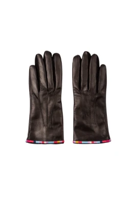Signature Stripe Leather Gloves