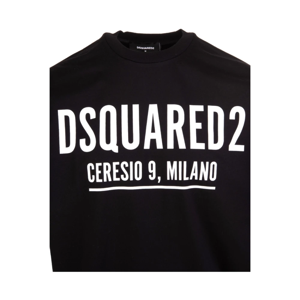 Dsquared2 Coole Logo Print T-Shirt Zwart Korte Mouw Black Heren