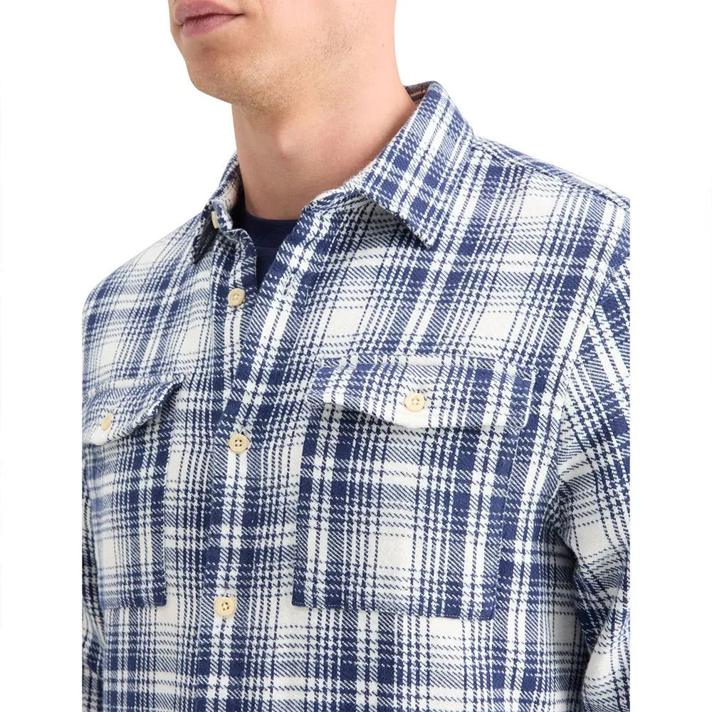 Scotch & Soda Geruite Flanellen Overhemd voor Regular Fit Blue Heren