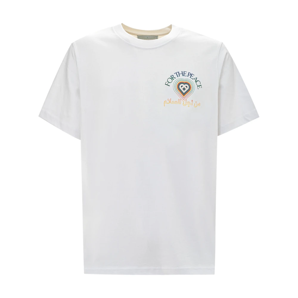 Casablanca Vrede Print T-Shirt White Heren