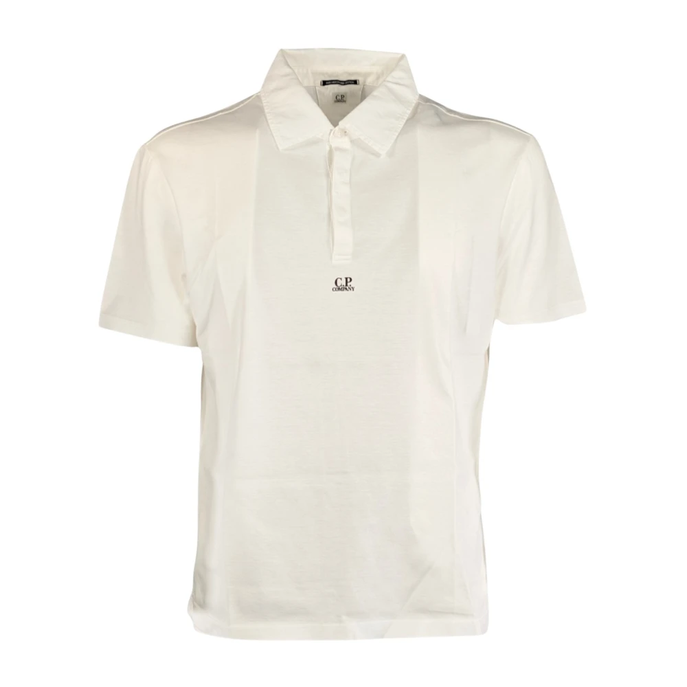 C.p. Company Men's White Polo Short Sleeve - Polo Shirts - S - Tops