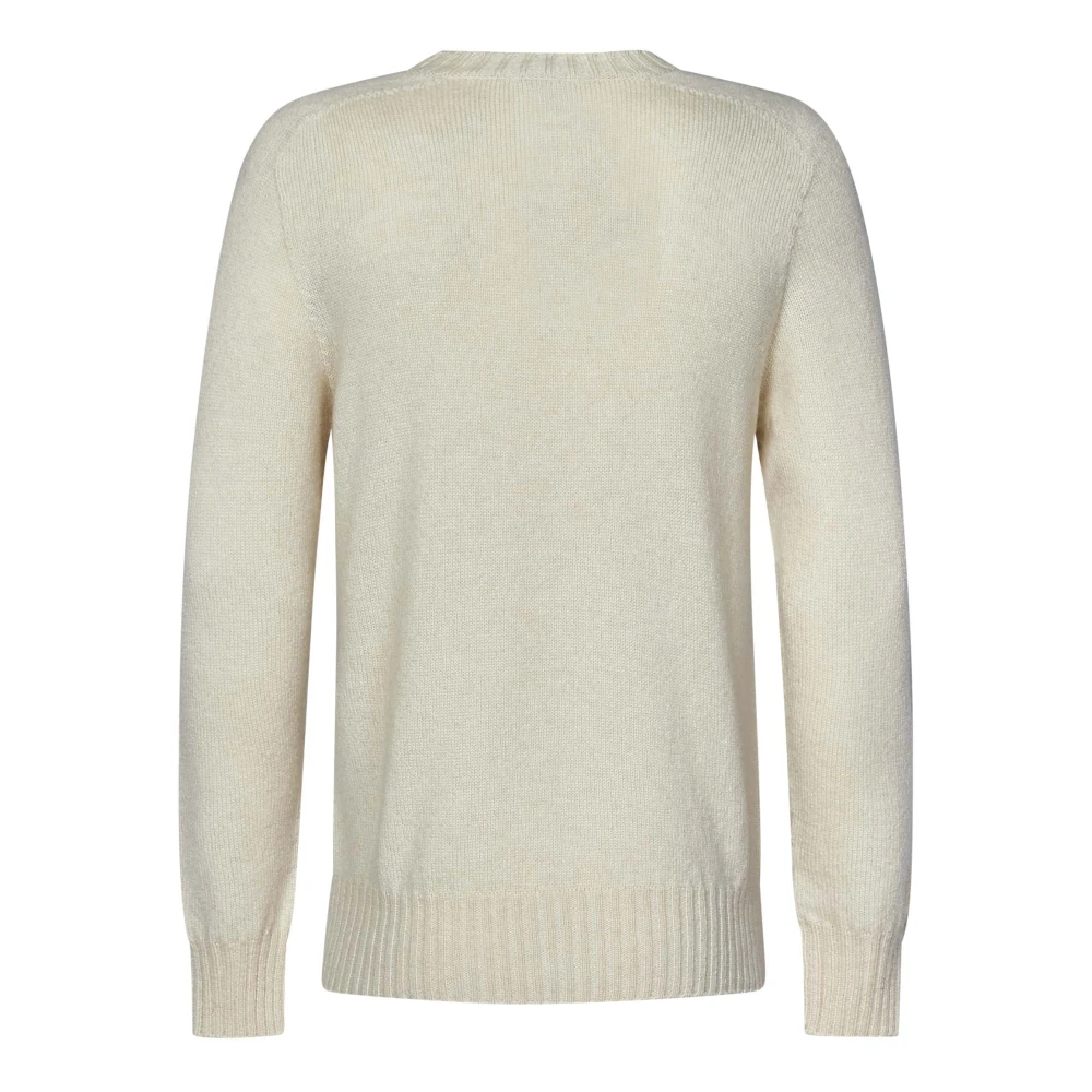 Malo Crème Cashmere Crew Neck Sweater Beige Heren