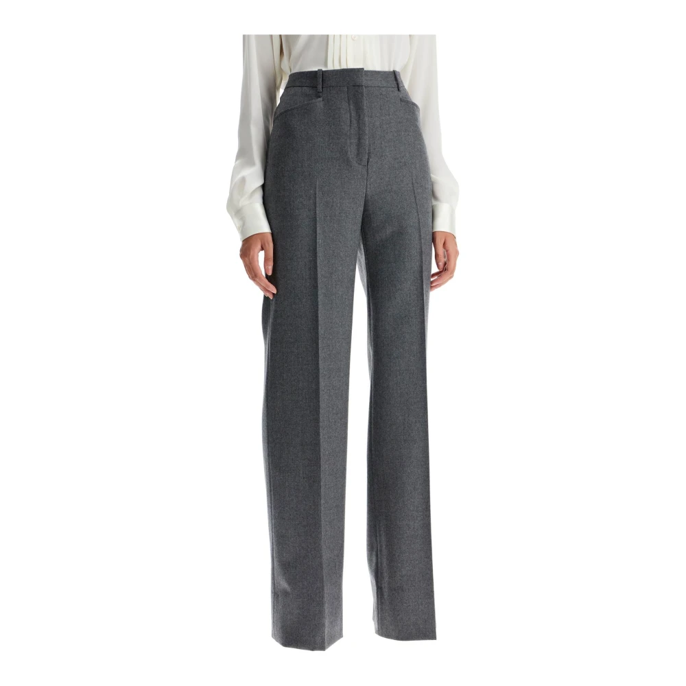 Tom Ford Wollen Flanellen Bootcut Broek Gray Dames