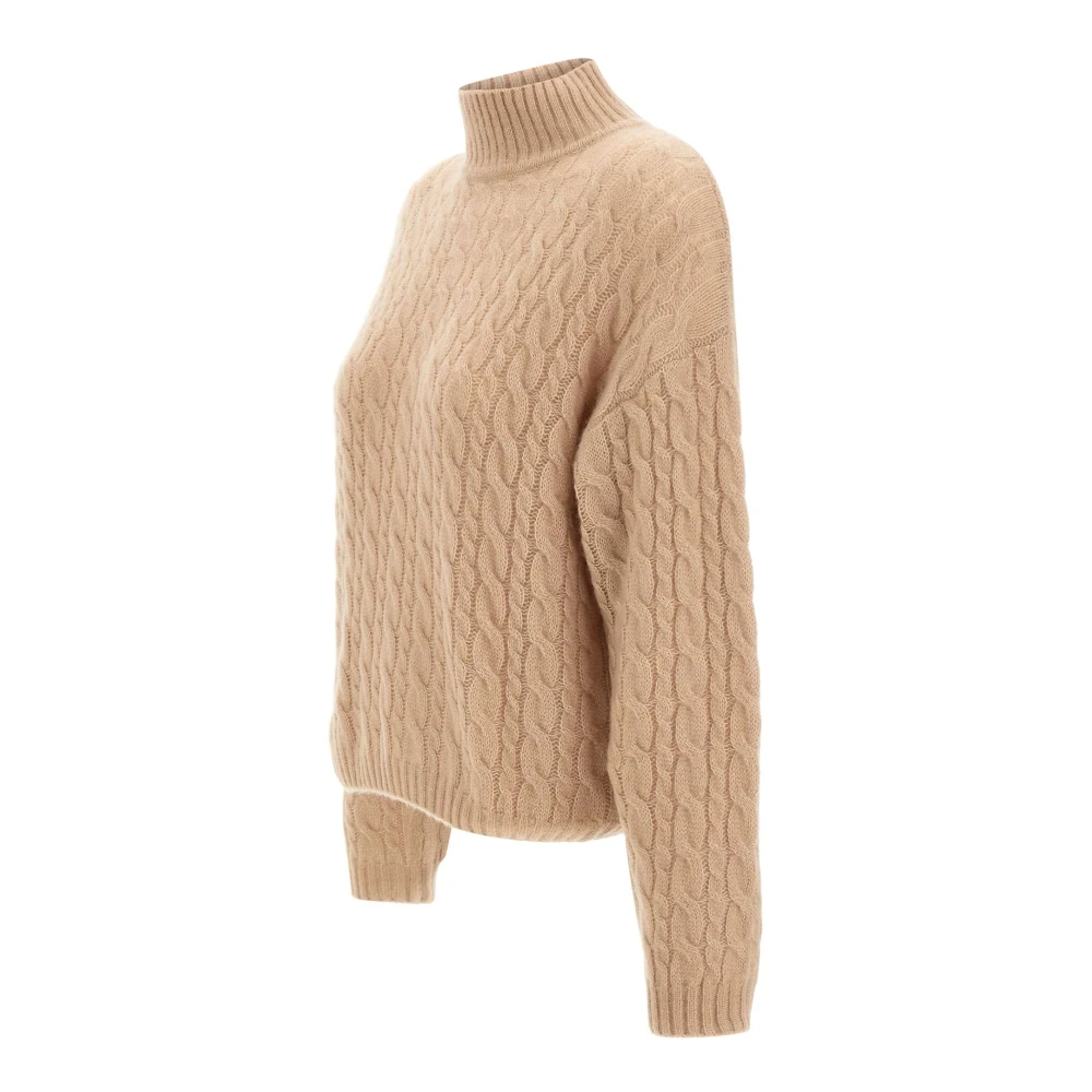Hemisphere Kasjmier Coltrui Trui Hazelnoot Beige Dames