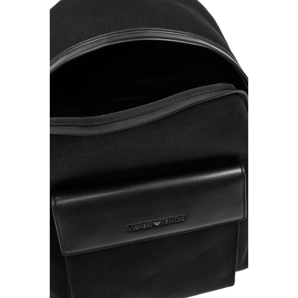 Emporio Armani Rugzak met logo-vormige applicatie Black Heren