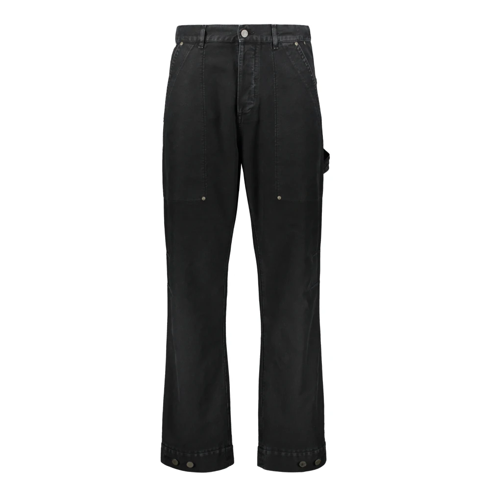 Palm Angels Cargo Broek met Metalen Knopen Black Heren