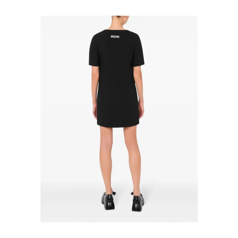 Moschino Zwarte jurken met You Can't Be Serious Print Black Dames