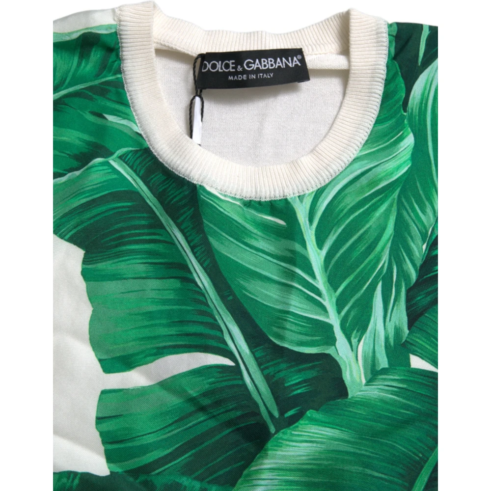 Dolce & Gabbana Zijden Bananenblad Print Tank Top Multicolor Dames