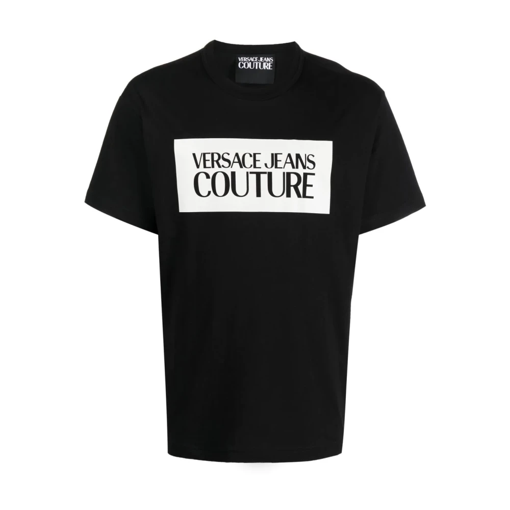 Versace Jeans Couture Zwarte Logo Square Tee voor Heren Black Heren