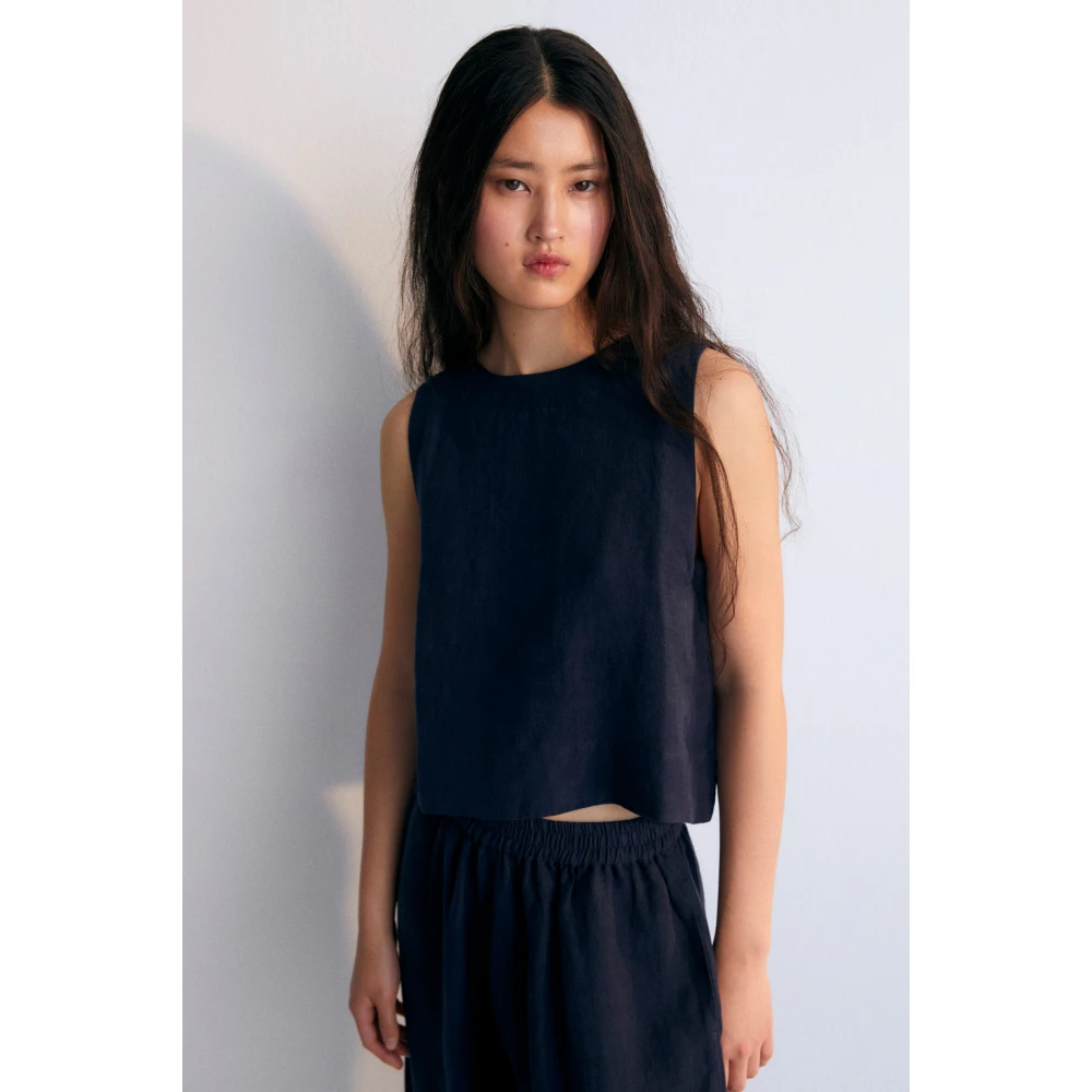 The New Society Hera Vrouw Top Navy Black Dames