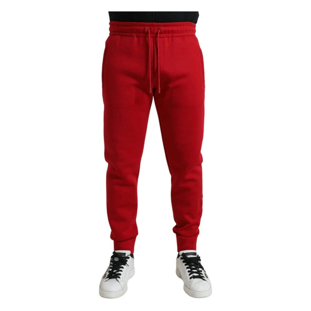Dolce & Gabbana Men's Red Cotton Blend Skinny Jogger Pants