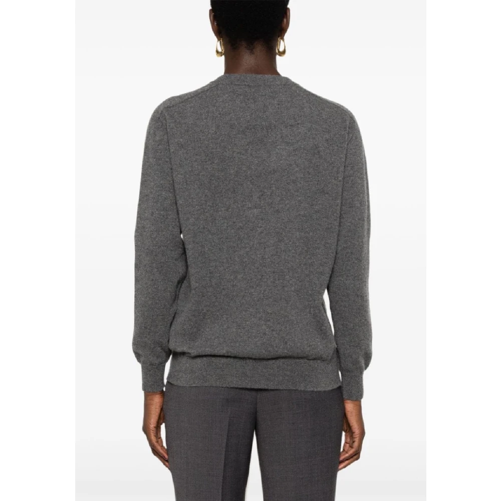 BRUNELLO CUCINELLI Gebreide Girocollo Trui Gray Dames