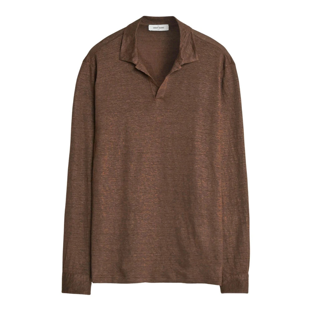 Gran Sasso Herr Brun Toppar Xl, Linne, Polo Shirts