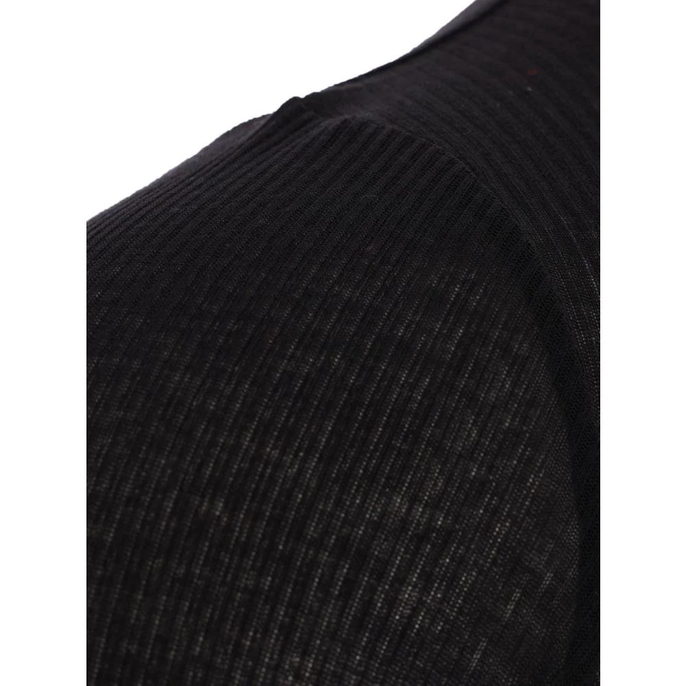 Rick Owens Geribbelde T-shirt met Lange Mouwen Black Heren