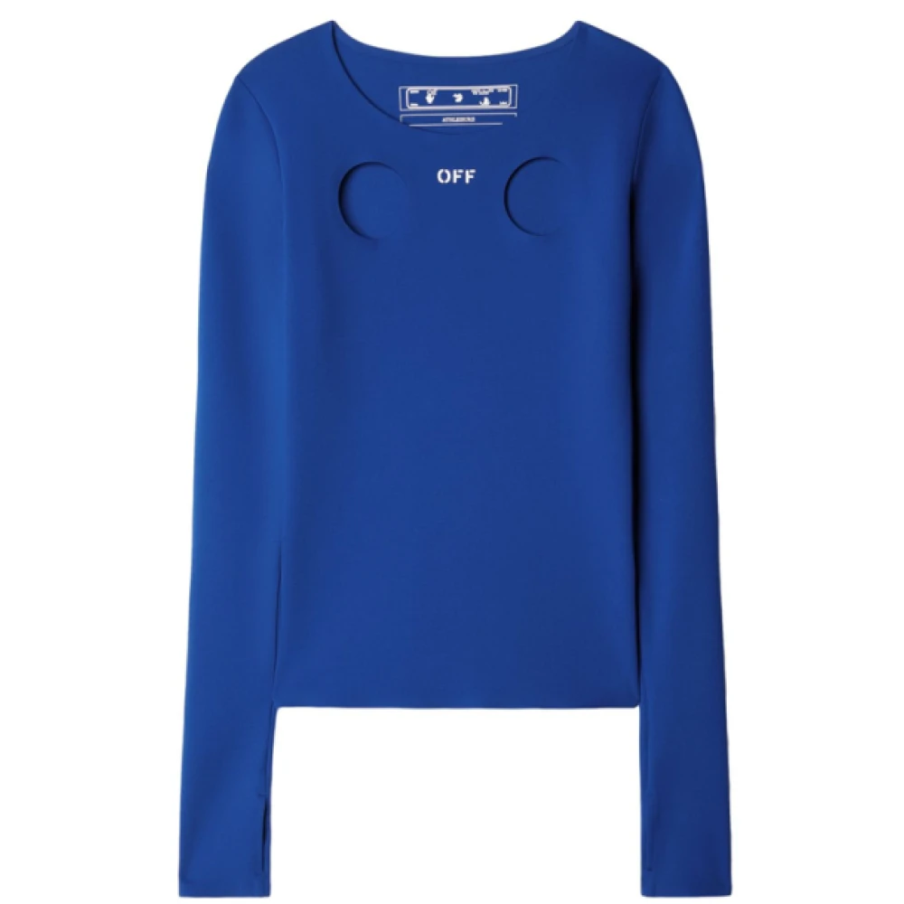 Off White Long Sleeve Tops Blue Dames