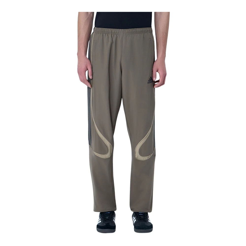 Adidas Men's Brown Elasticated Track Trousers - Training Trousers & Tights - Xl - Sport