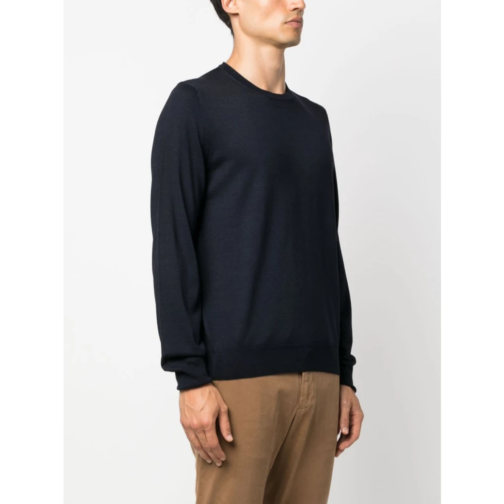 Canali Navy Blauwe Trui Black Heren
